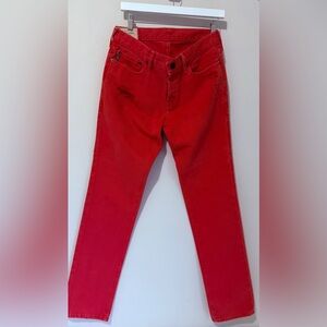 ABERCROMBIE & FITCH MEN’S RED DISTRESSED SKINNY DENIM JEANS SIZE 30X32